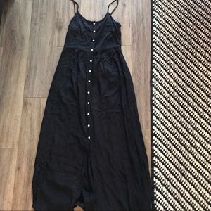 Black Button Down Midi Dress
